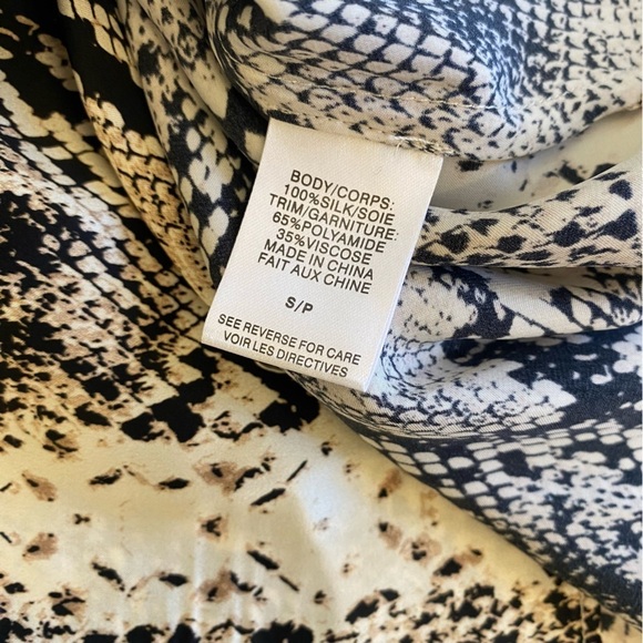 Cami NYC || Racer Tank Silk Lace Camisole Cleo Snake Print Black Cream Small - Picture 8 of 9